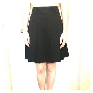 MK knee length pleaded high waisted black skirt